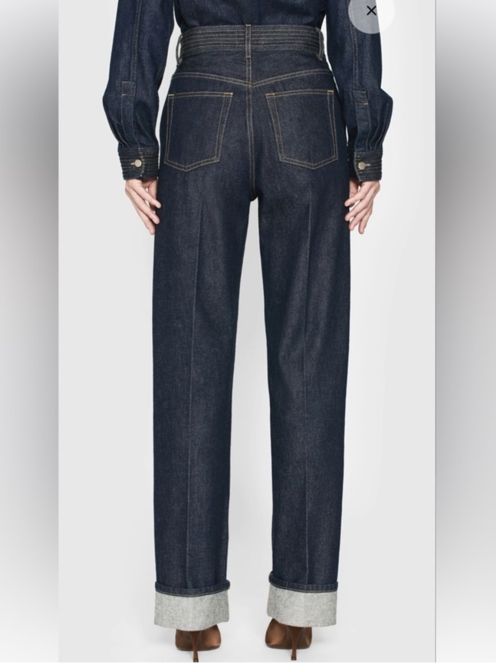 NWT FRAME Trapunto Trouser Jeans in Rinse Size 26 - Picture 4 of 15